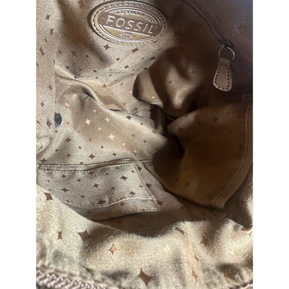 FOSSIL Diamond Tapestry Zip Crossbody Shoulder Bag Geo Hippie Boho Festival - Picture 7 of 14